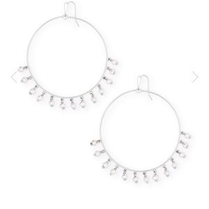 Hilty Bright Silver Hoop Earrings In Pearl
